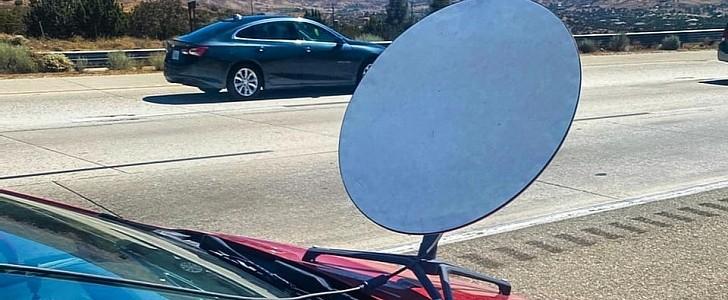 Tesla Cybertruck Toyota Prius Driver Pulled Over for Starlink Dish on the Hood, Surprised r-for-starlink-dish-on-the-hood-surprised-164568-7