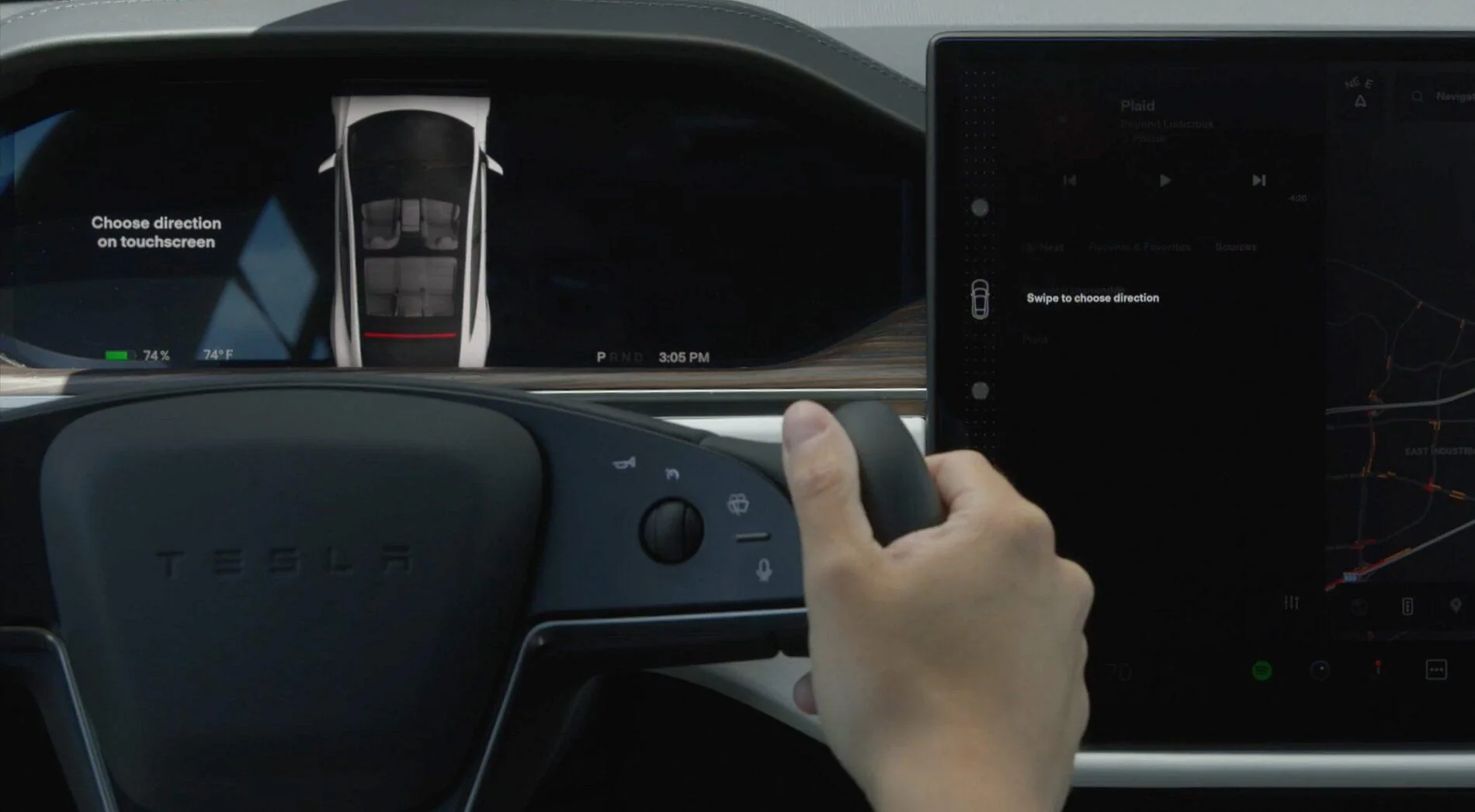 Tesla Cybertruck Elon Musk confirms new Tesla UI release, teases new “mind of car” view model-s-plaid-auto-shift-scaled