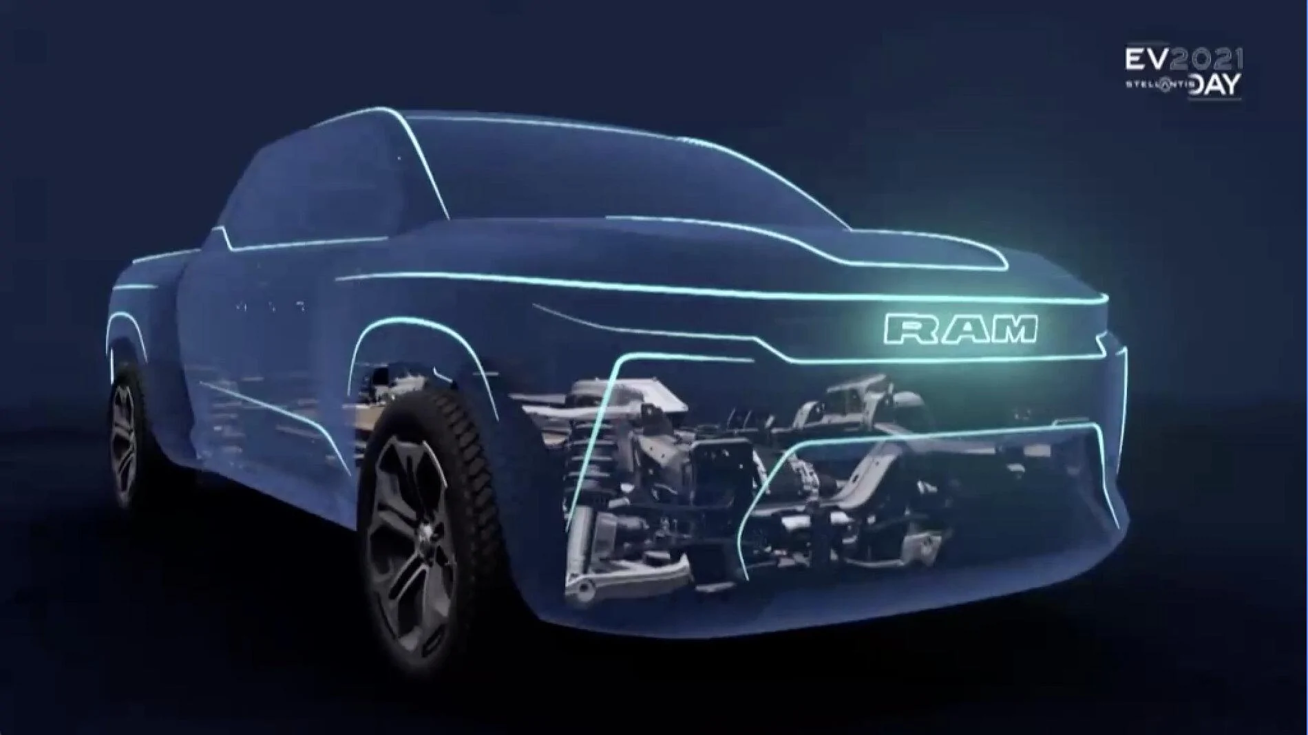 Tesla Cybertruck Dodge Ram will be better than Ford F-150 Lightning electric-RAM-outlin