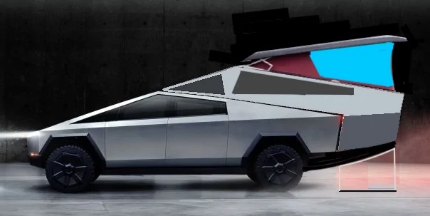 Tesla Cybertruck CT Aero-perfect insert camper GnarlyDudeLive Pop top 7-21-21