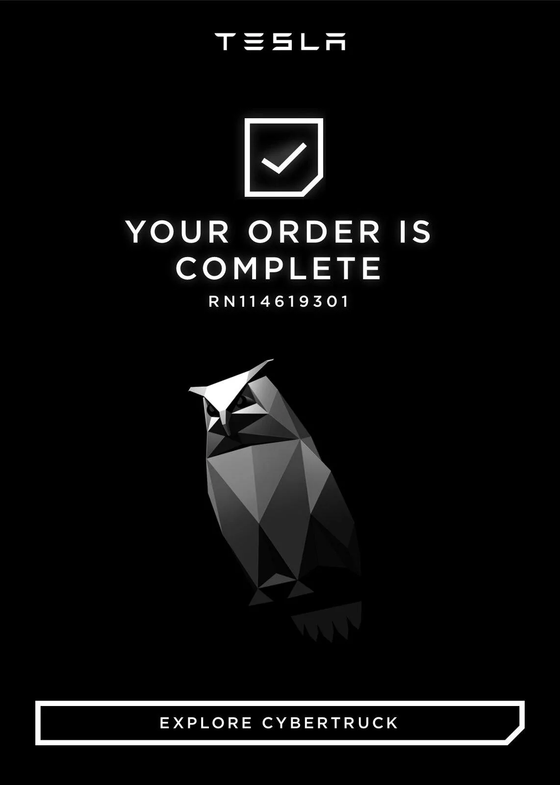 Tesla Cybertruck Post your Cybertruck preorder reservation number! EB1ADA4C-A6DD-4DD6-A8B5-F8841148A48F