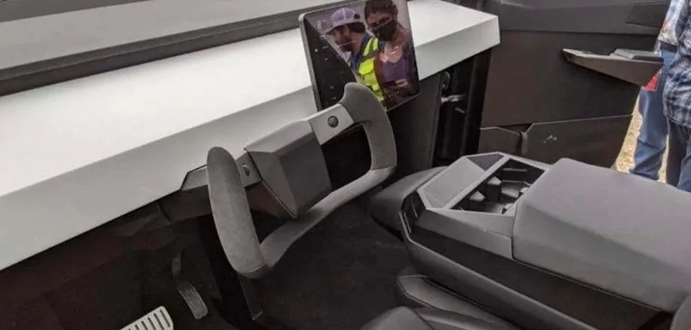 Tesla Cybertruck Tesla is sticking with yoke steering wheel; Elon Musk says progressive steering is still years away Tesla-Cybertruck-wheel