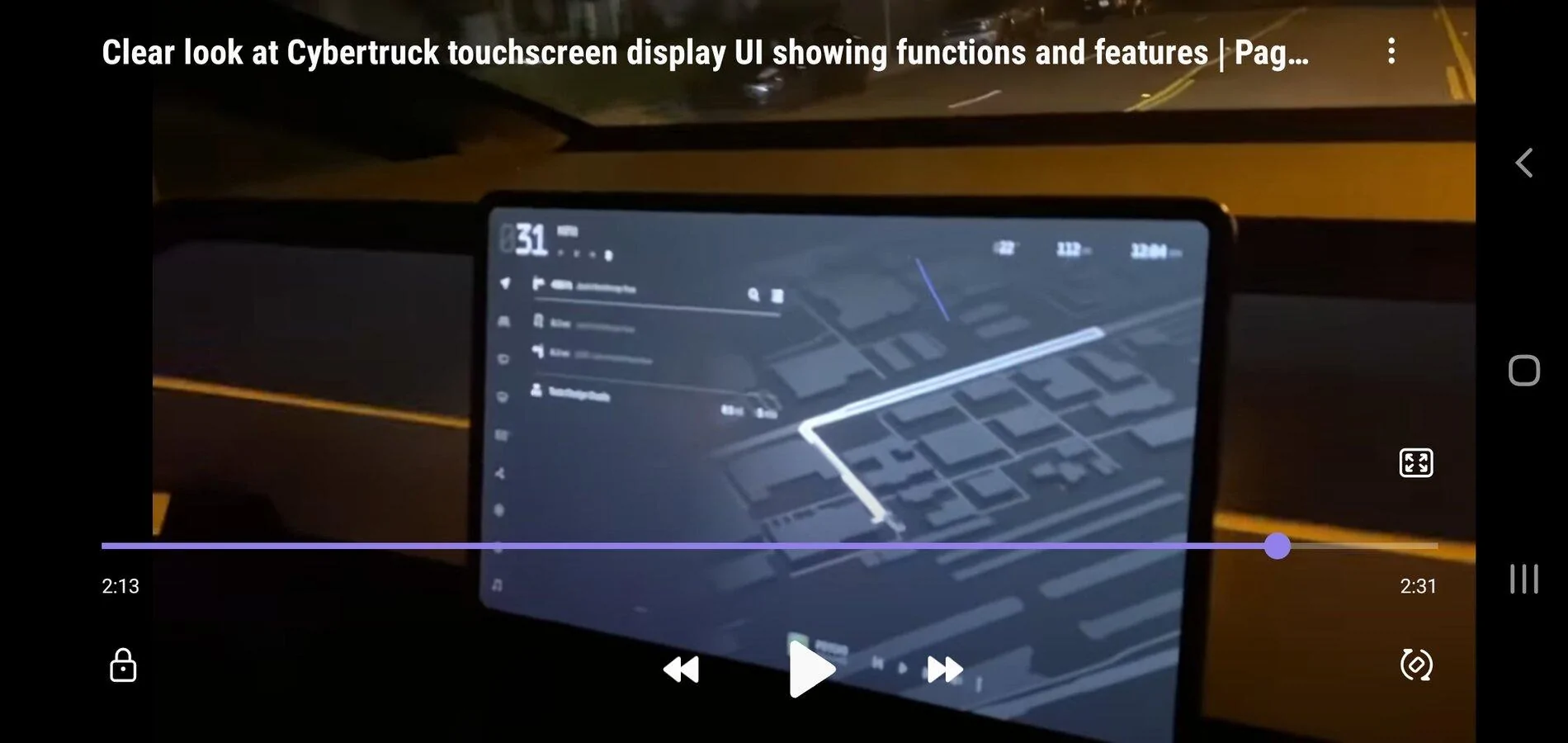 Tesla Cybertruck Clear look at Cybertruck touchscreen display UI showing functions and features Screenshot_20210726-092430_Samsung Internet