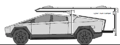 Tesla Cybertruck Cybertruck camper with expandable sliding solar panel 1628037885927