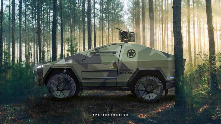Tesla Cybertruck 'Bulletproof' secret to Cybertruck windows revealed in Tesla Armor Glass patent Tactical-Combat-Tesla-Cybertruck-Rendering-1-2-740x416