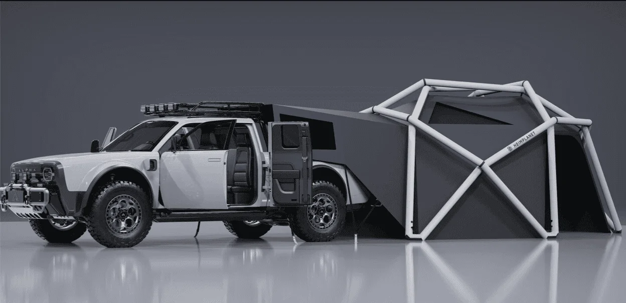 Tesla Cybertruck Tesla shouldn't/won't do campers like the past.  Think Mars habitats.  Inflatable. Screen Shot 2021-08-06 at 3.53.10 PM
