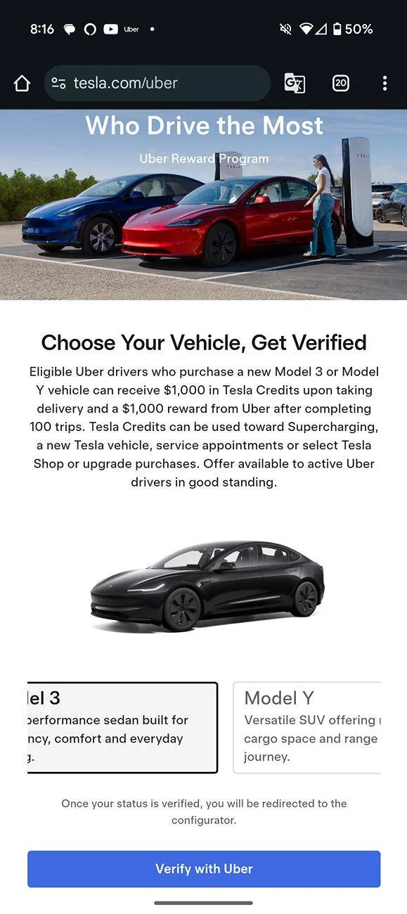 Tesla Cybertruck Tesla x Uber partnership!... Again (combines with military discount) Screenshot_20241101-201627