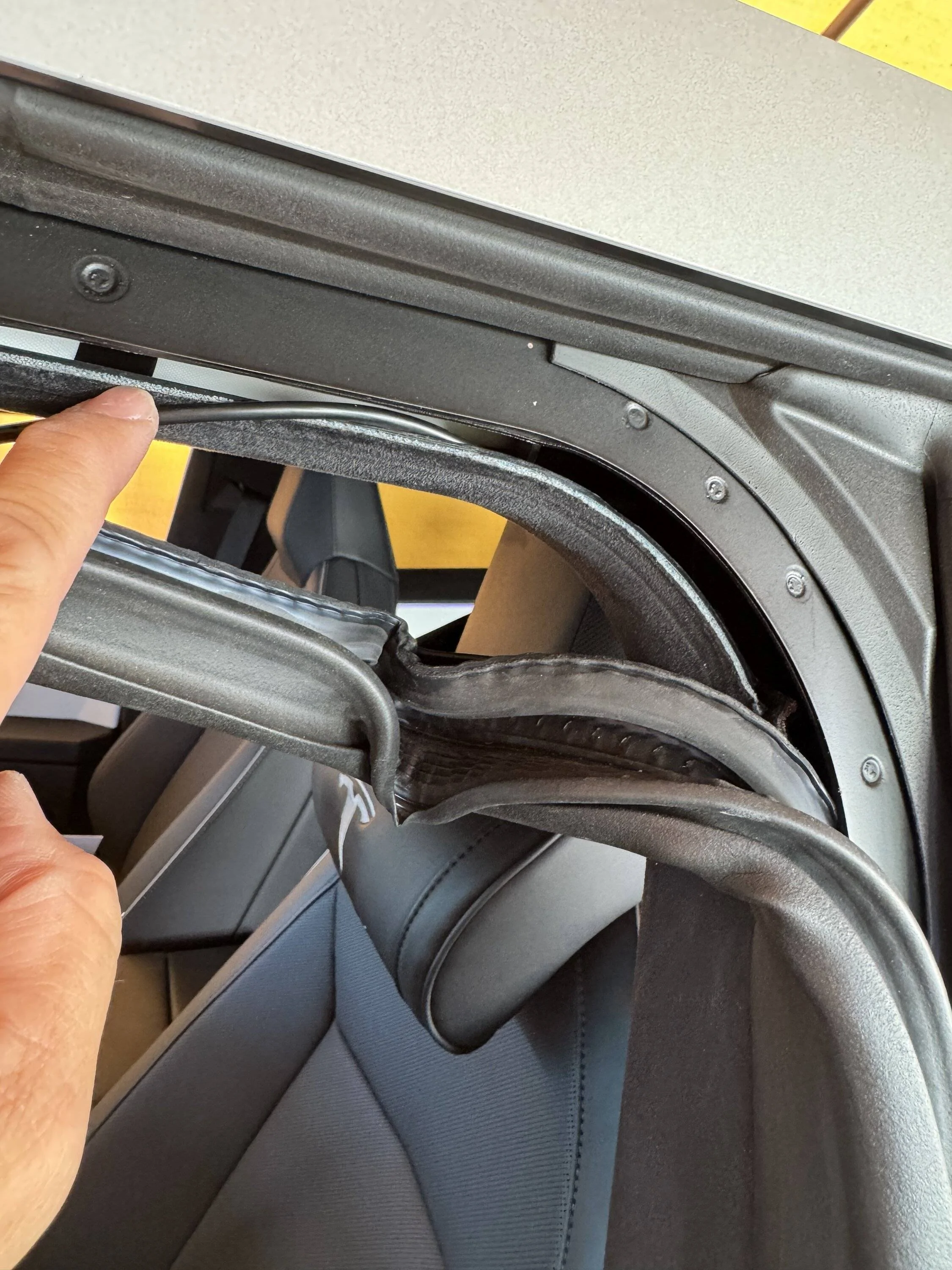 Tesla Cybertruck Easy way to install a digital rearview mirror on your Cybertruck (how to run camera cable wire from windshield to tailgate) IMG_2757