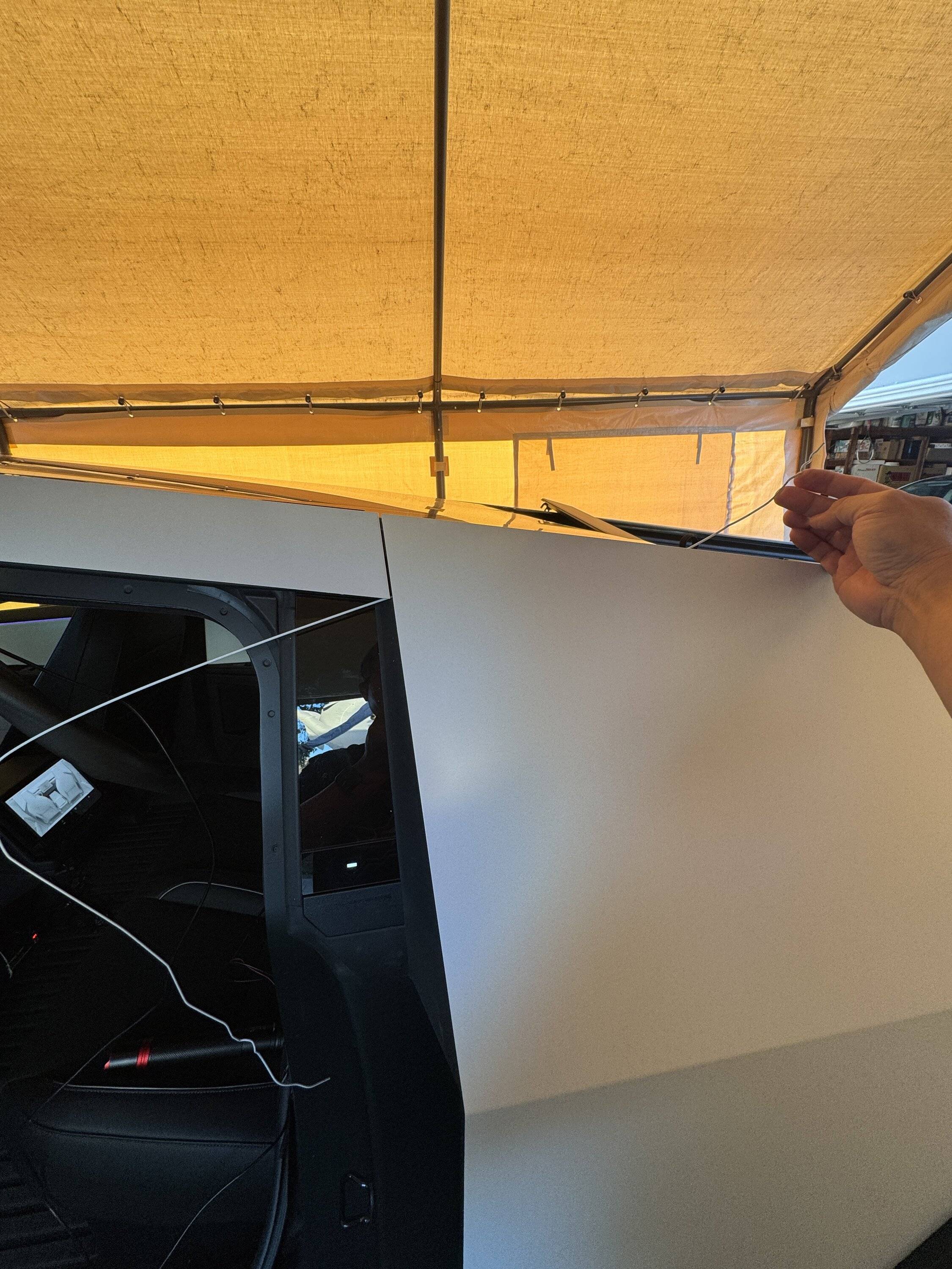 Tesla Cybertruck Easy way to install a digital rearview mirror on your Cybertruck (how to run camera cable wire from windshield to tailgate) IMG_2761.JPG