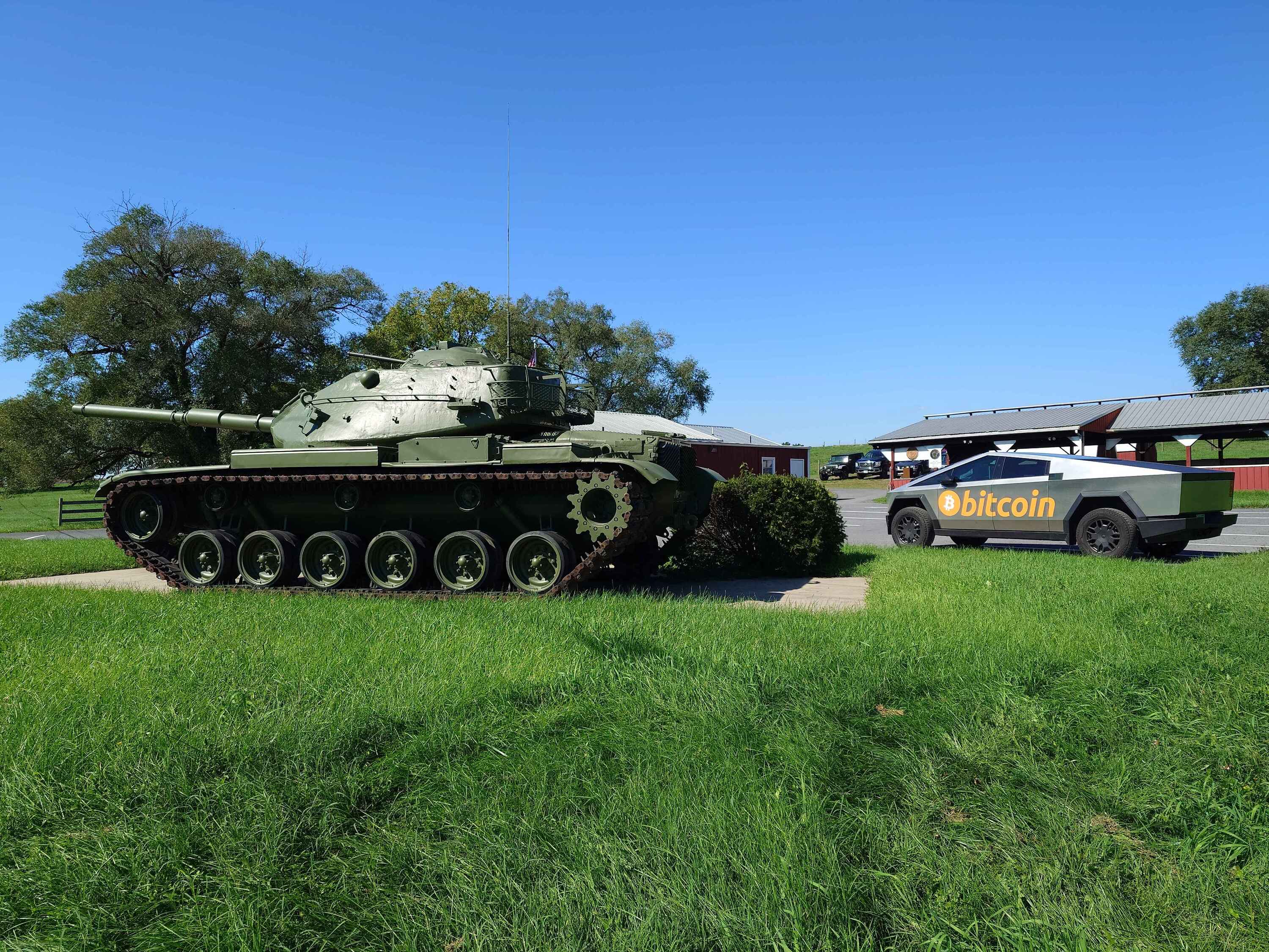 Tesla Cybertruck Cybertruck and Tank size comparison (from latest Cyber Odyssey) 20241005_114718
