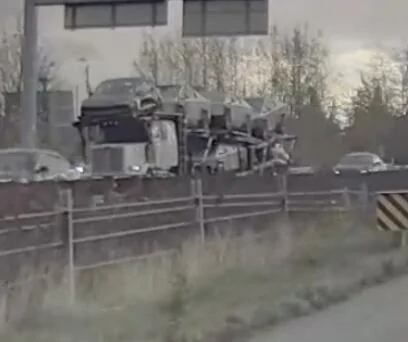 Tesla Cybertruck 4 Cybertrucks on a Trailer to British Columbia (Dashcam Footage) Screenshot 2024-11-04 at 6.28.59 PM