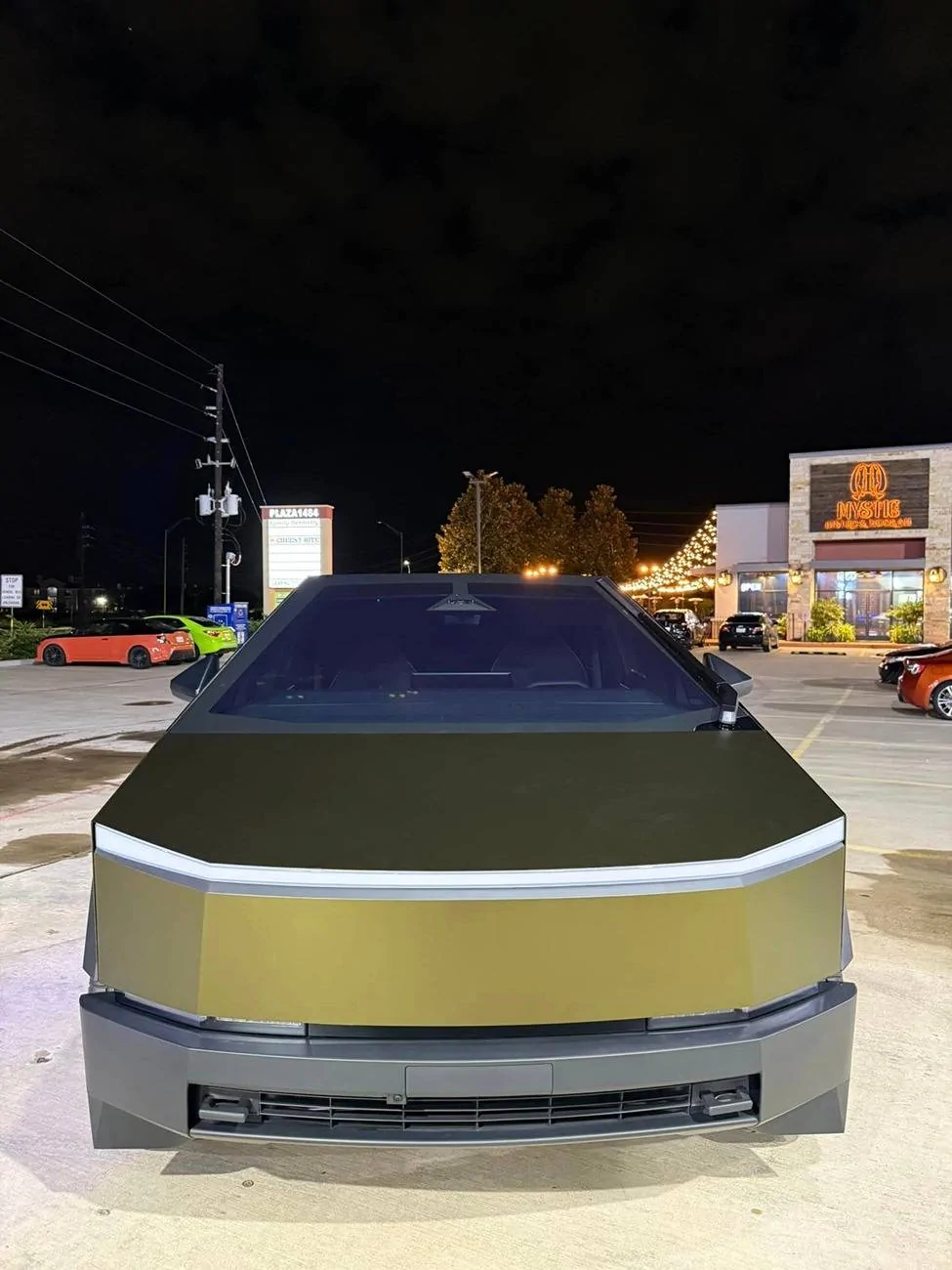 Tesla Cybertruck BROWN / BRONZE / COPPER Vinyl Wrap & PPF Cybertruck -- Photos & Videos KPMF matte gold eclipse wrap cybertruck 1