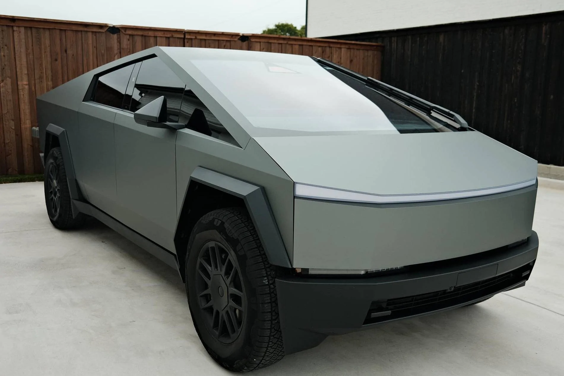 Tesla Cybertruck GREY / GRAY Vinyl Wrap & PPF Cybertruck -- Photos & Videos ennison-matte-anthracite-metallic-vinyl-wrap-1-jpg