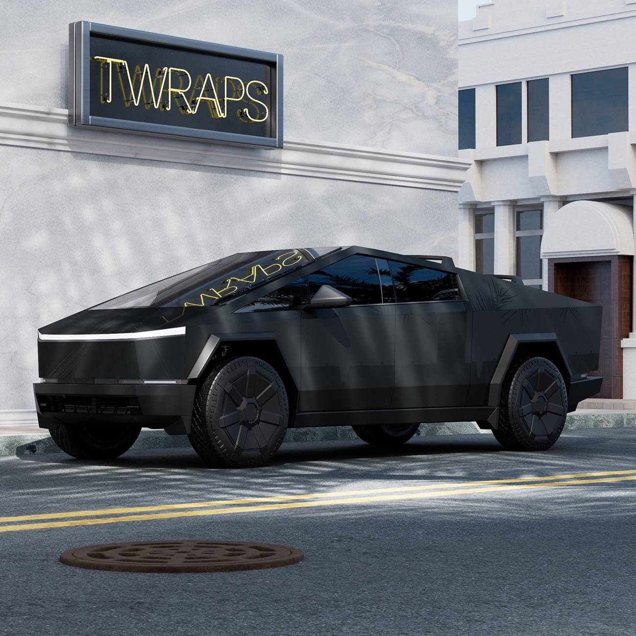 Tesla Cybertruck Cybertruck wrapped in 50% Tinted / Smoked PPF Wrap Film 30% tint gloss 2K