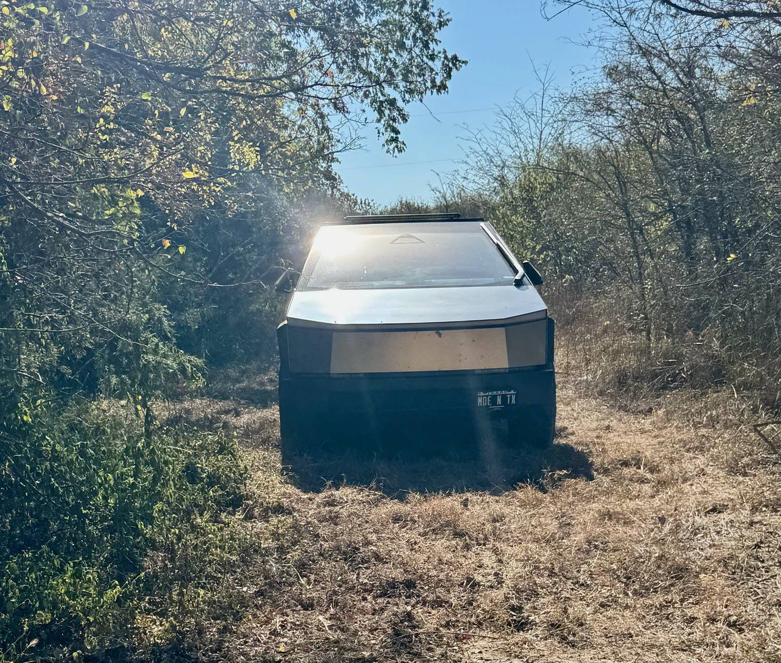 Tesla Cybertruck Bushwhacking - One of the many advantages of no paint & stainless steel (video) Clearing Hunting Lanes