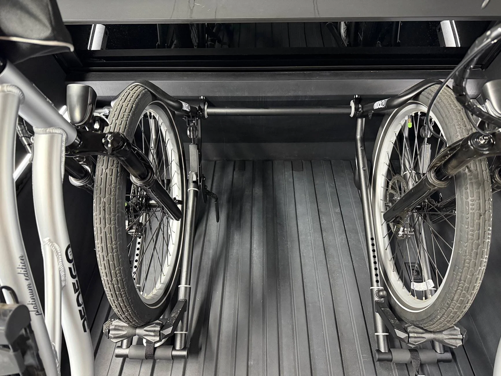 Tesla Cybertruck RIDE88 QR3 bike rack installed in Cybertruck bed - love it IMG_4157