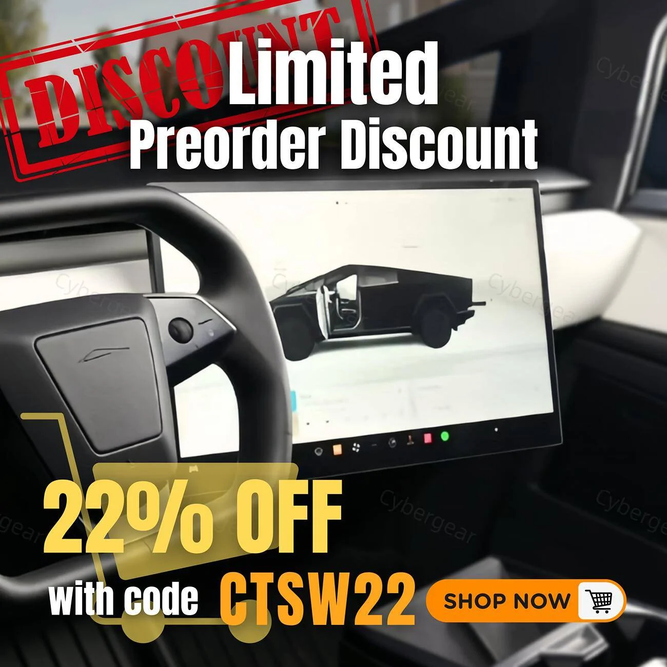 Tesla Cybertruck Screen Swivel Mount for Cybertruck - Pre Order to get 22% off (from Cybergear) 64018d518ef802e3e1f14bf7e9a3df9