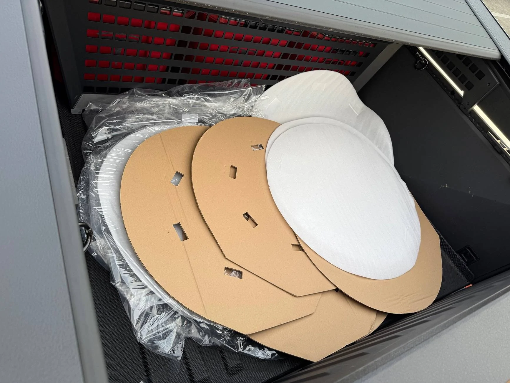 Tesla Cybertruck Cyber Wheel Covers pick-up delivery emails going out to owners now IMG_1268