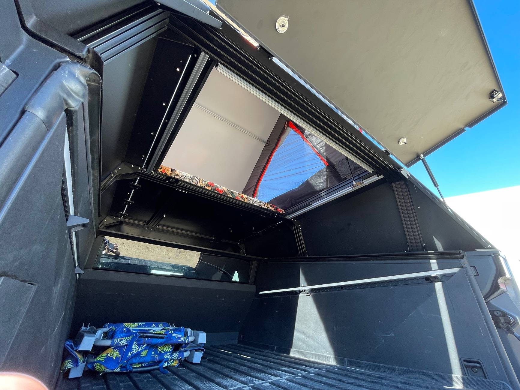 Tesla Cybertruck Molle Bed Rack Cage Spotted IMG_7733