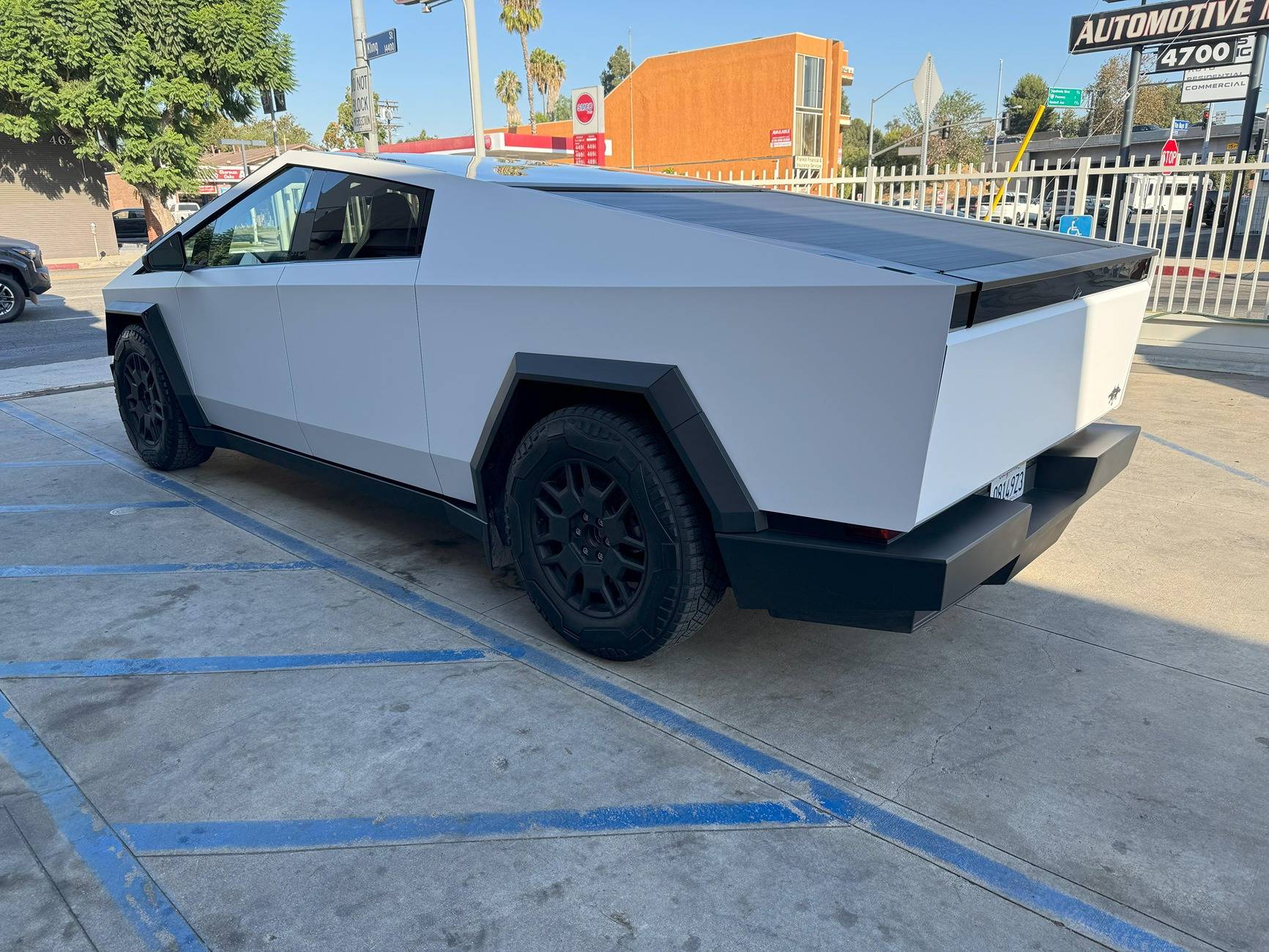 Tesla Cybertruck WHITE Vinyl Wrap & PPF Cybertruck -- Photos & Videos Satin White PPF Color Wrap paint protection film matte stickercity vinyl shift los angeles cal...JPG