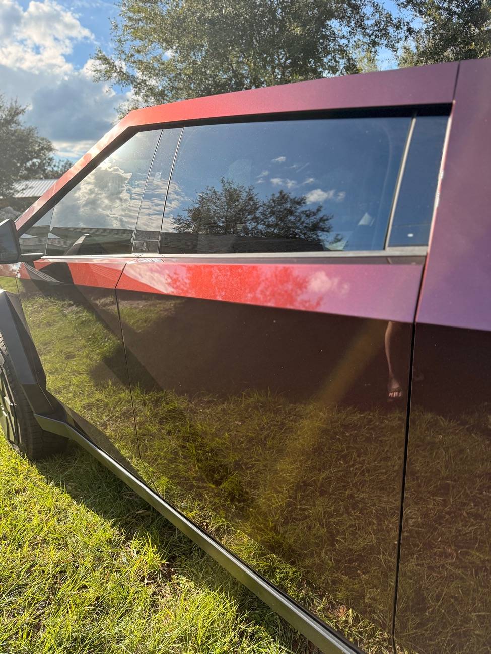 Tesla Cybertruck PPF Wrap in Jacksonville FL -- TPU Metallic Black Rose IMG_1659