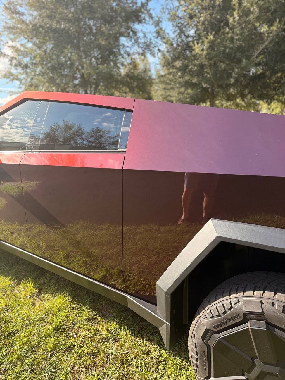 Tesla Cybertruck PPF Wrap in Jacksonville FL -- TPU Metallic Black Rose IMG_1657