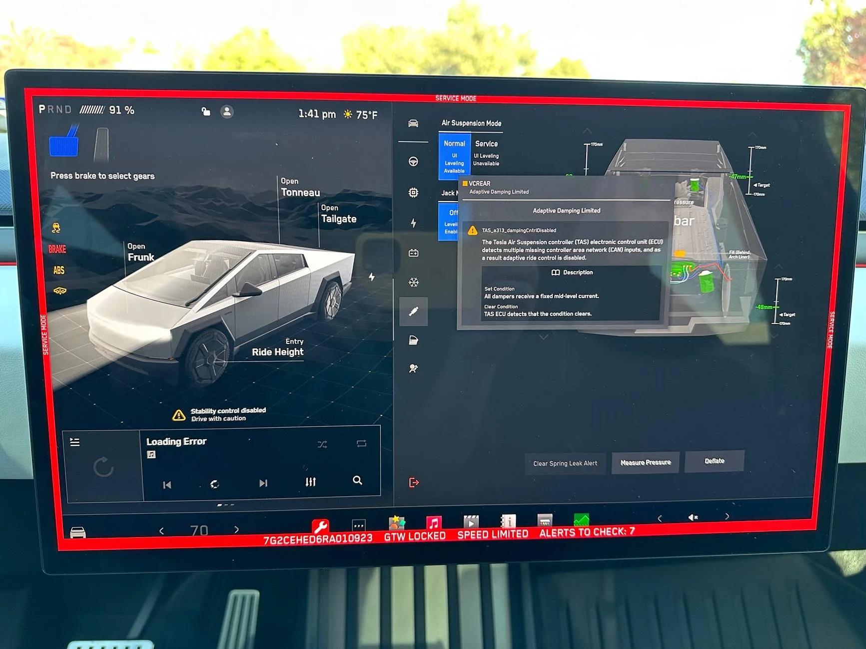 Tesla Cybertruck Traction control disabled IMG_2463