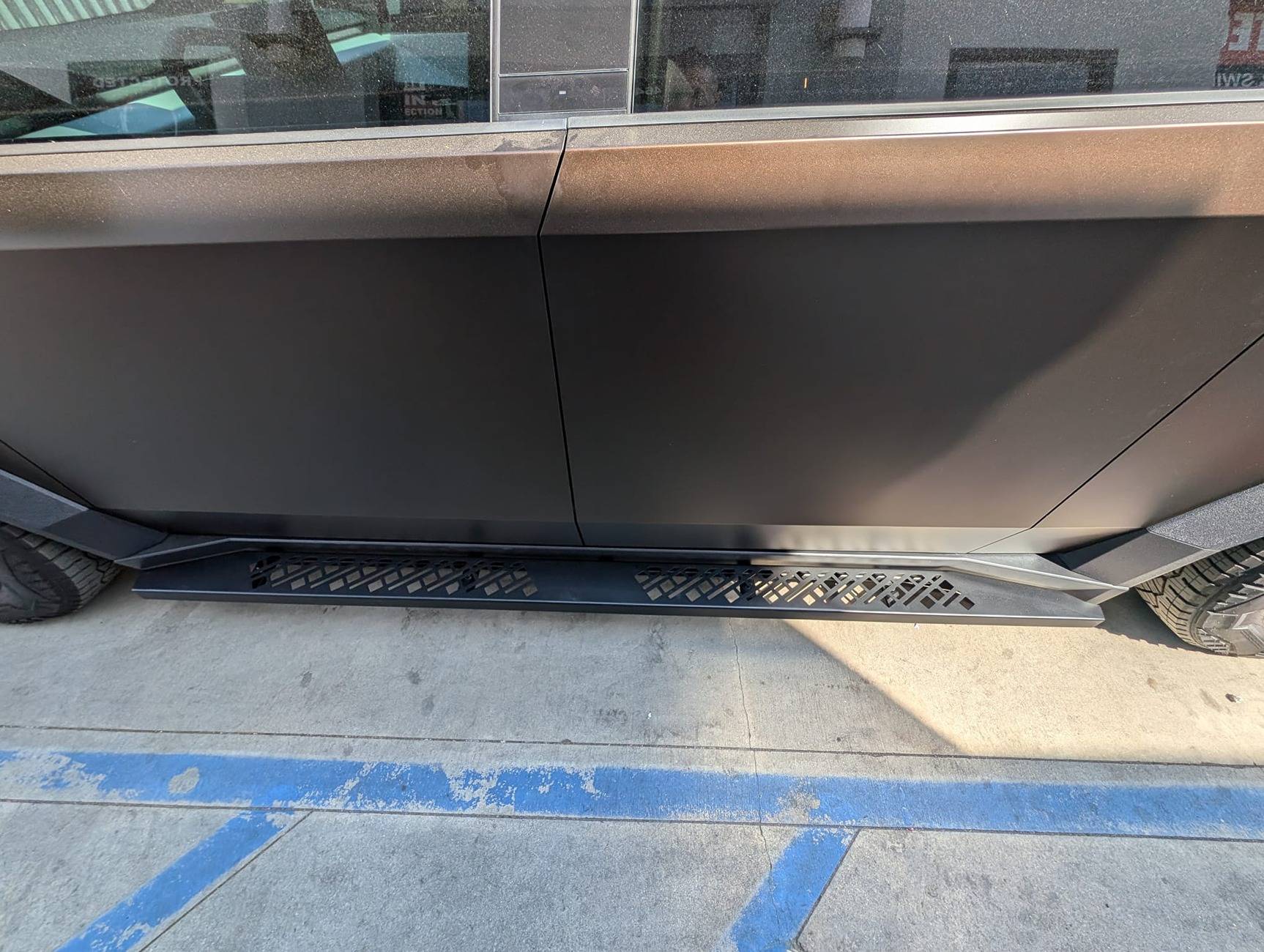 Tesla Cybertruck Show us your Running Boards Cybertruck tesla running boards step stands stickercity los angeles black new release (10)