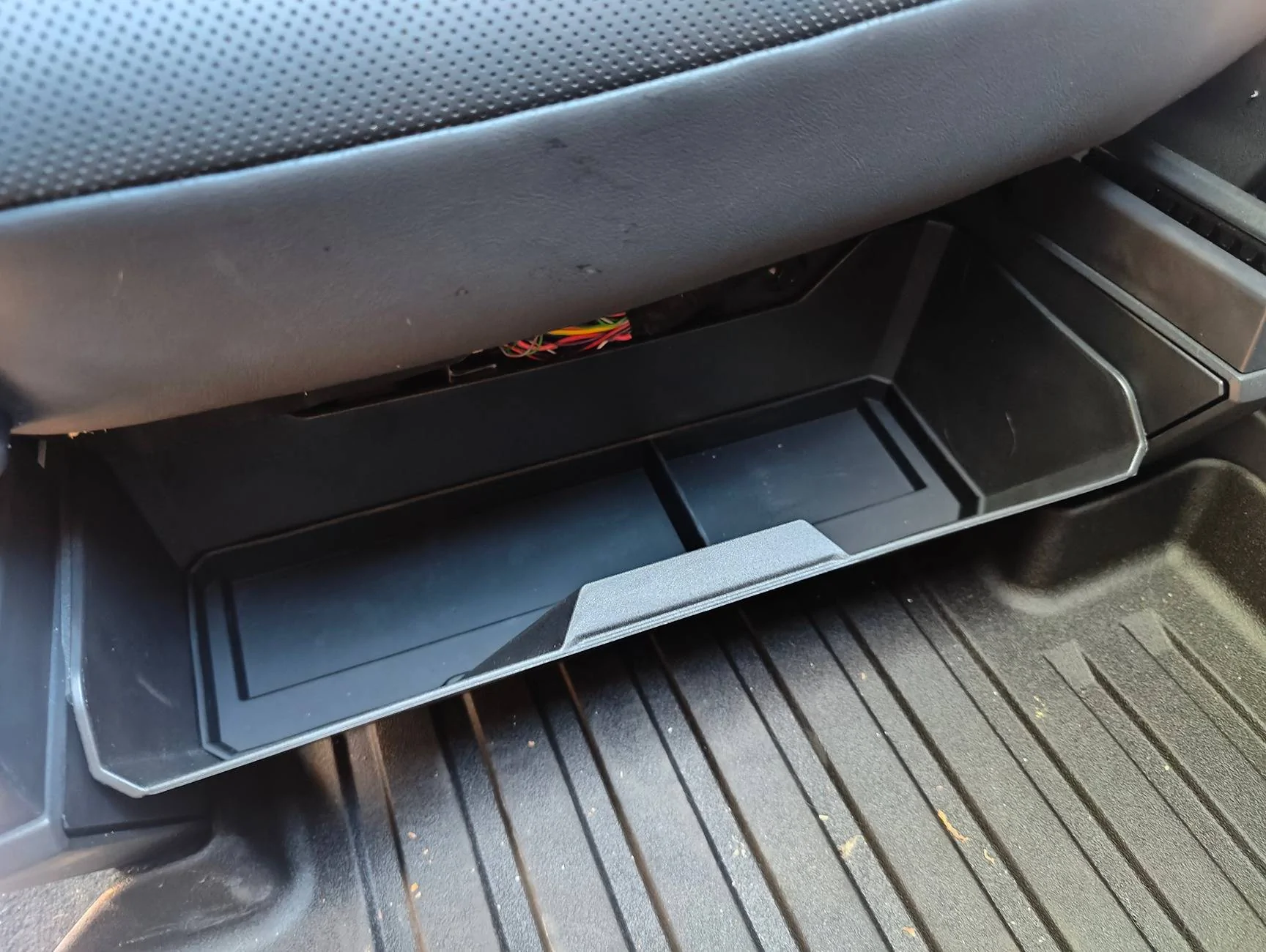 Tesla Cybertruck Review of Foronetry's Front Under Seat Storage Containers IMG20241112143219