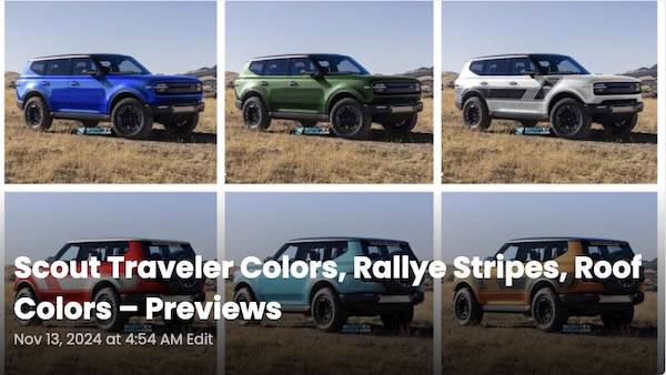 Tesla Cybertruck Scout Traveler SUV & Terra Pickup Colors Previewed 🎨 scout-traveler-colors-previews-jpg-