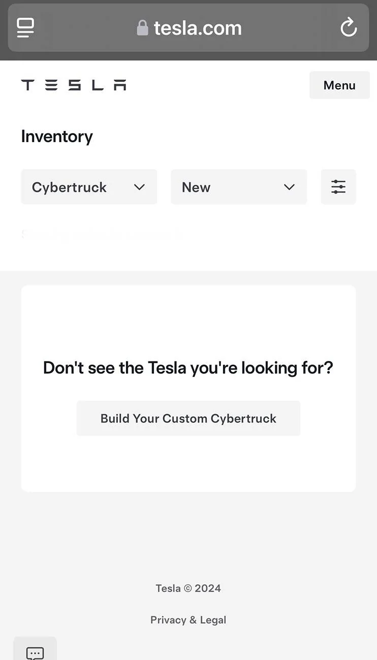 Tesla Cybertruck Cybertruck now available as INVENTORY on Tesla site! IMG_0119