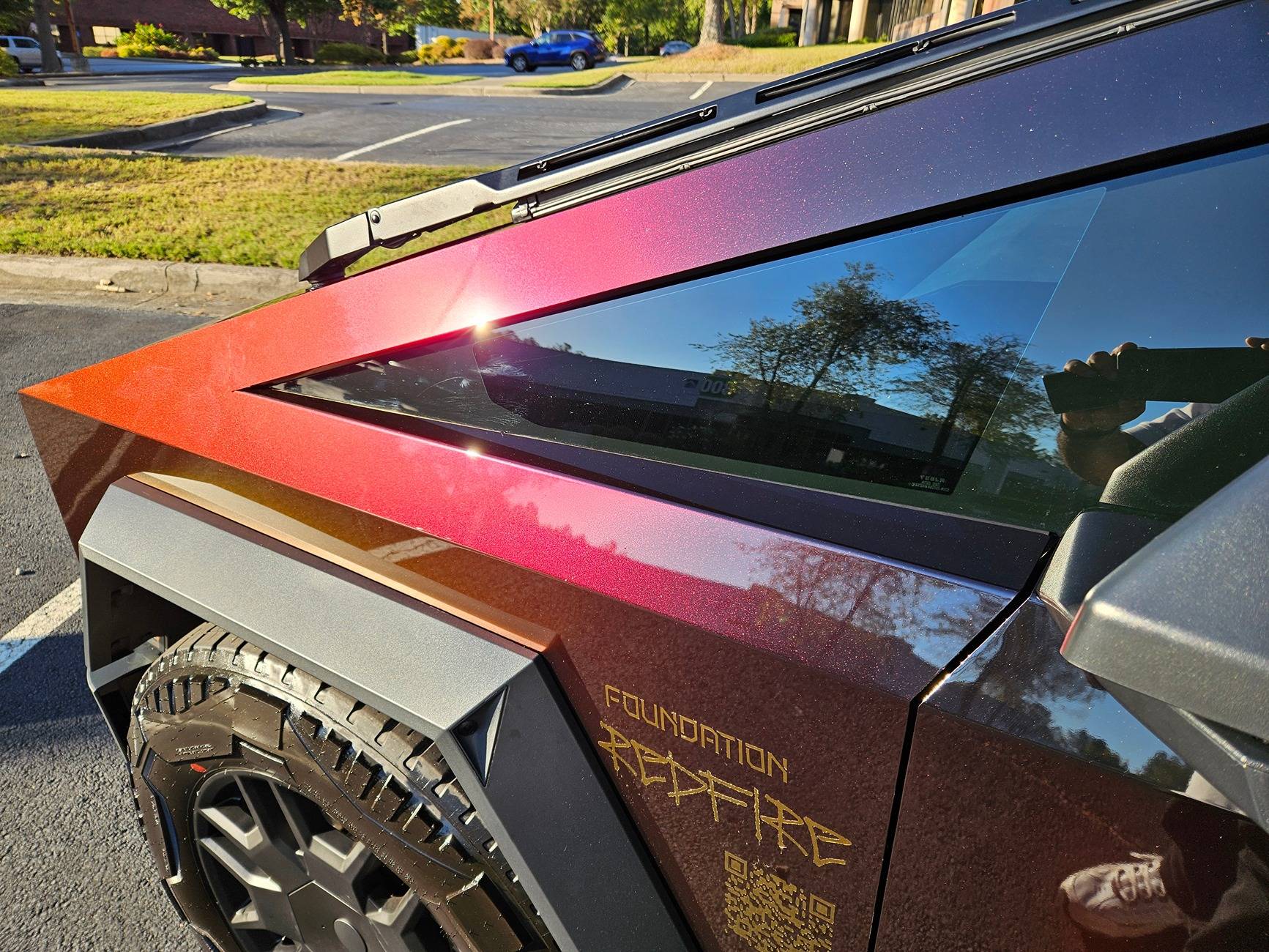 Tesla Cybertruck 🔴 Sick Assassin's Red wrapped Cyberbeast! (FlexiShield Assassin Red Color Shift) 20241010_175307