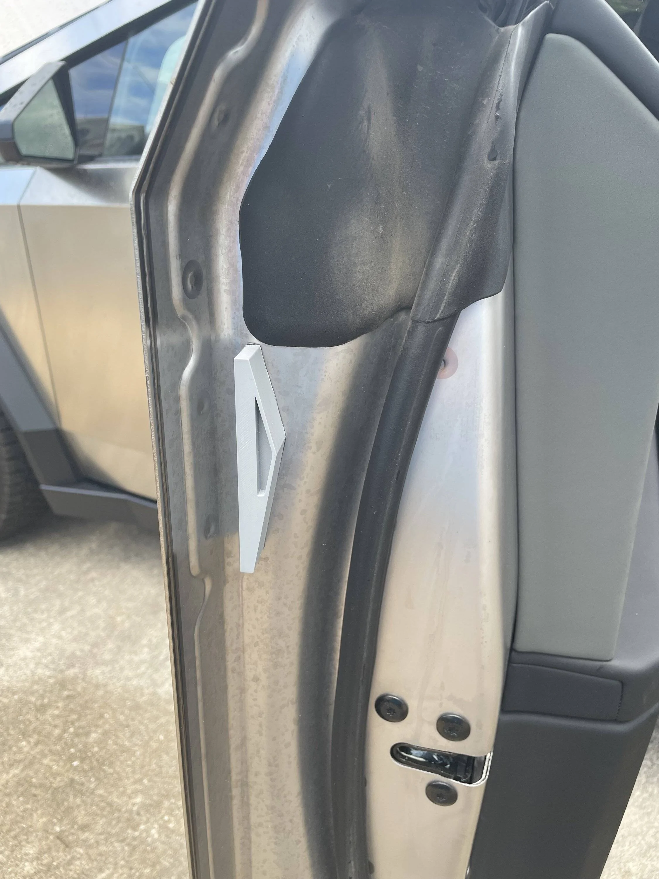 Tesla Cybertruck Door handle inserts installed IMG_1660