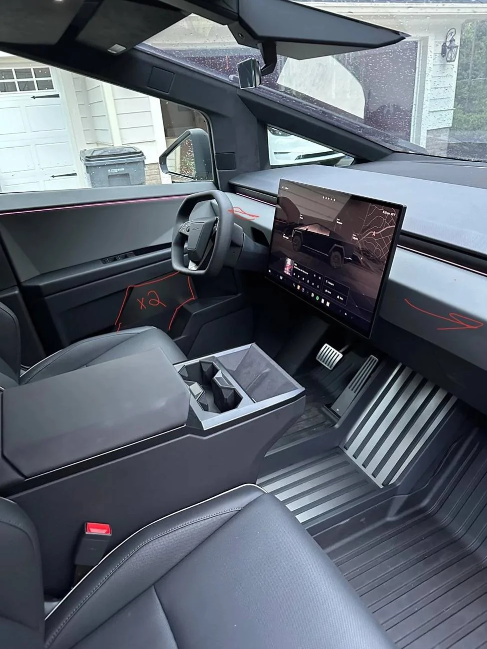 Tesla Cybertruck TSportLine: CARBON FIBER Interior + Cybertruck in Frozen Matte White PPF & Custom Painted Cladding, X Comp Tires IMG_1783