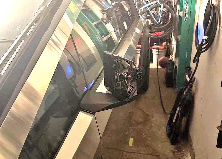 Tesla Cybertruck Cybertruck side mirror vs Garage Door. How much to fix side mirror? IMG_3022