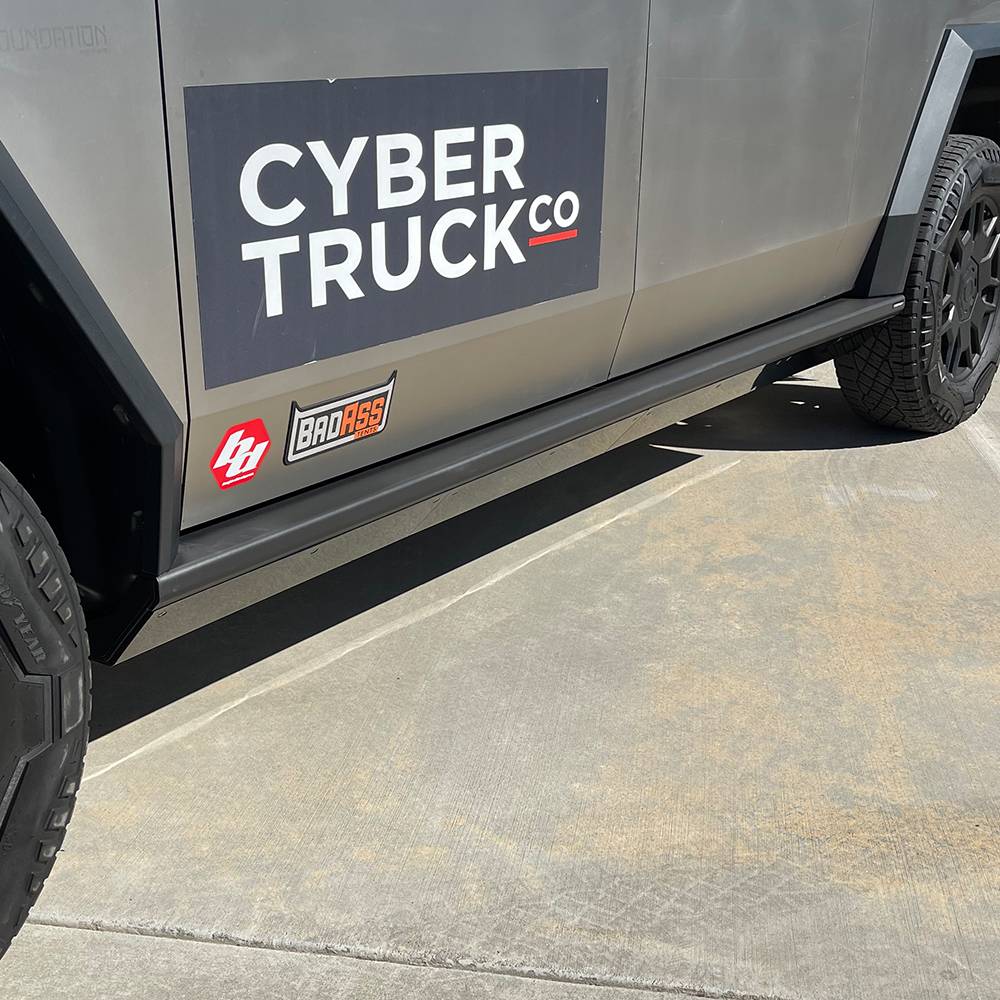 Tesla Cybertruck CYBERTRUCKco Heavy-duty Rock Sliders Launched today on the site! tesla cybertruck rock sliders with replacable wear pads by cybertruckco-12