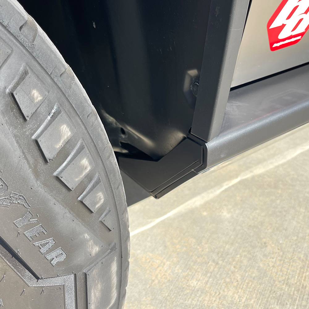 Tesla Cybertruck CYBERTRUCKco Heavy-duty Rock Sliders Launched today on the site! tesla cybertruck rock sliders with replacable wear pads by cybertruckco-11