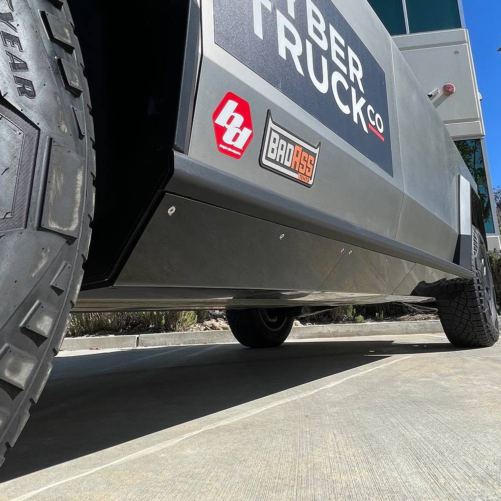 Tesla Cybertruck CYBERTRUCKco Heavy-duty Rock Sliders Launched today on the site! tesla cybertruck rock sliders with replacable wear pads by cybertruckco-7