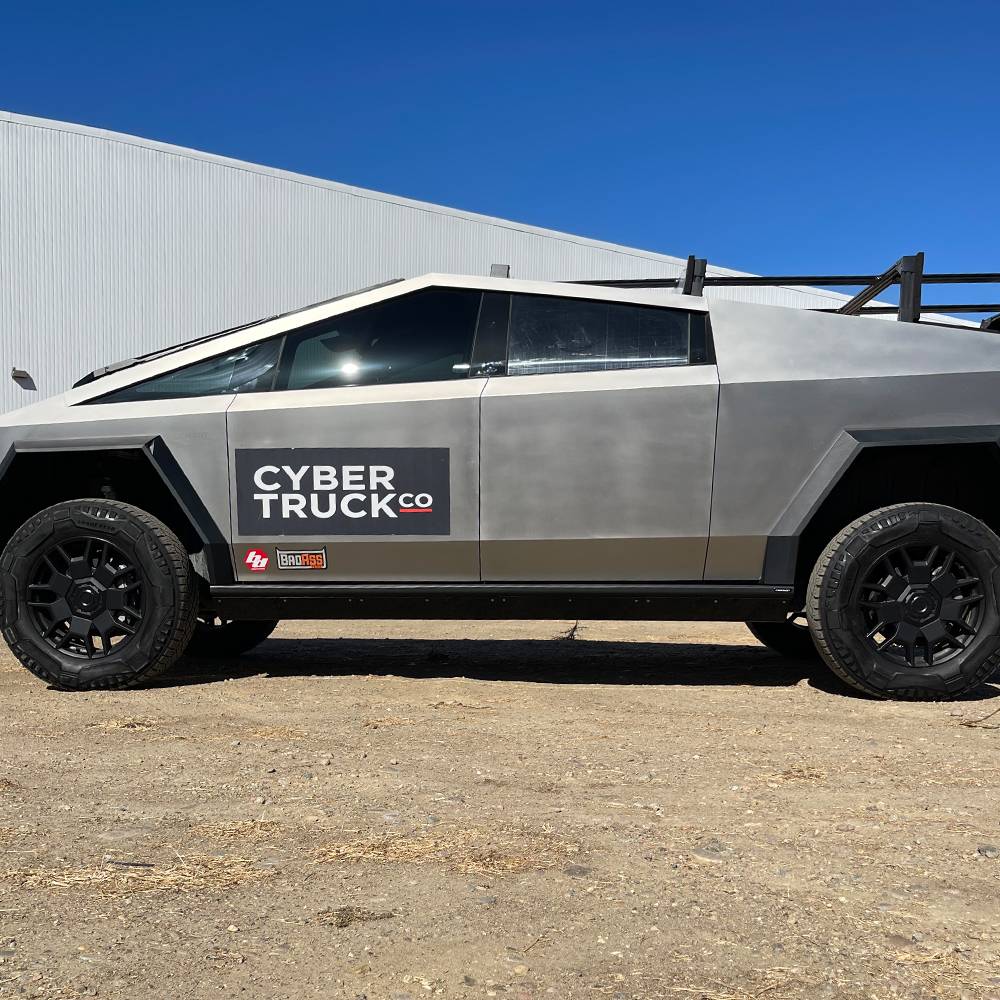 Tesla Cybertruck CYBERTRUCKco Heavy-duty Rock Sliders Launched today on the site! tesla cybertruck rock sliders with replacable wear pads by cybertruckco-1