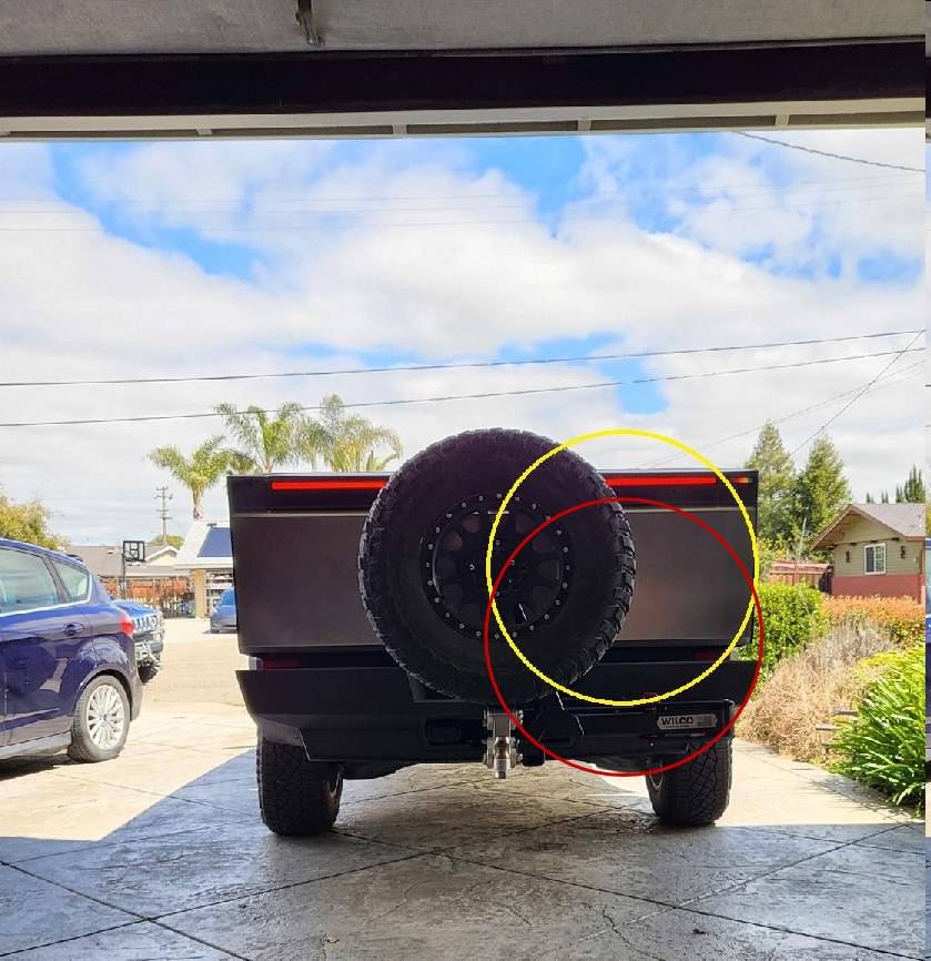 Tesla Cybertruck First Cybertruck Swing Arm Spare Tire Carrier (by Wilco Offroad)!! Tesla Spare 1
