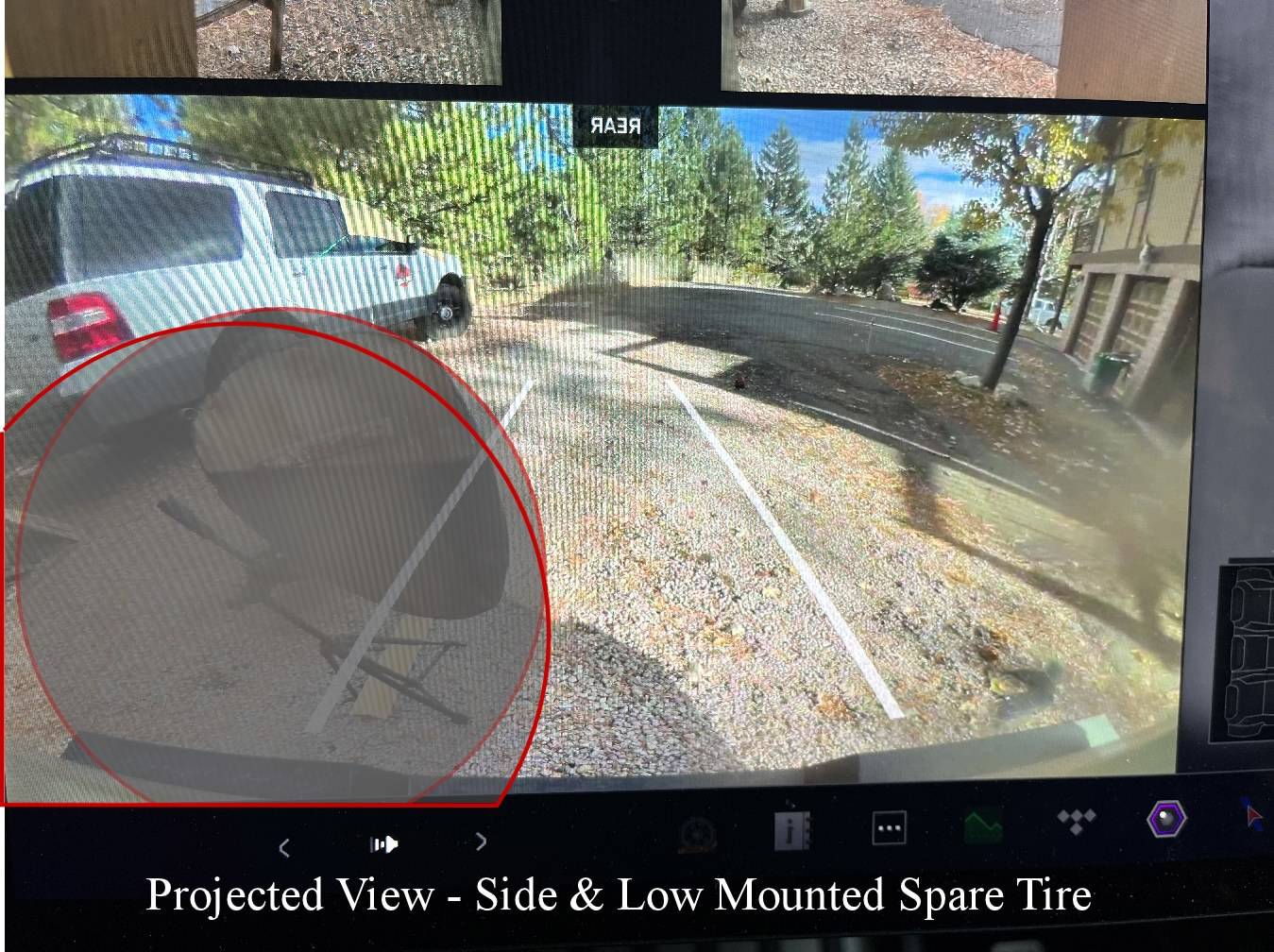 Tesla Cybertruck Spare tire to the side and low - Camera View Projected 3 Tesla Spare 1