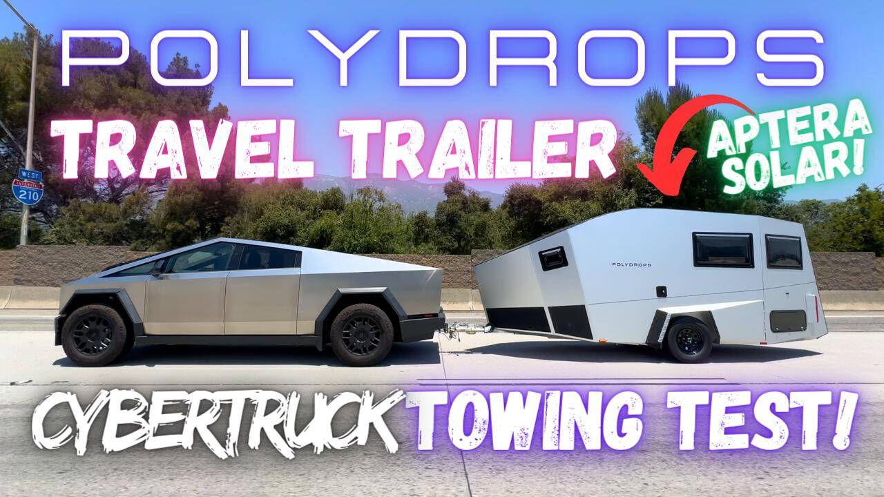 Tesla Cybertruck Polydrop P19 Micro Camping! (Photos & Trip Data) Polydrops Cybertruck Towing Test Thumb