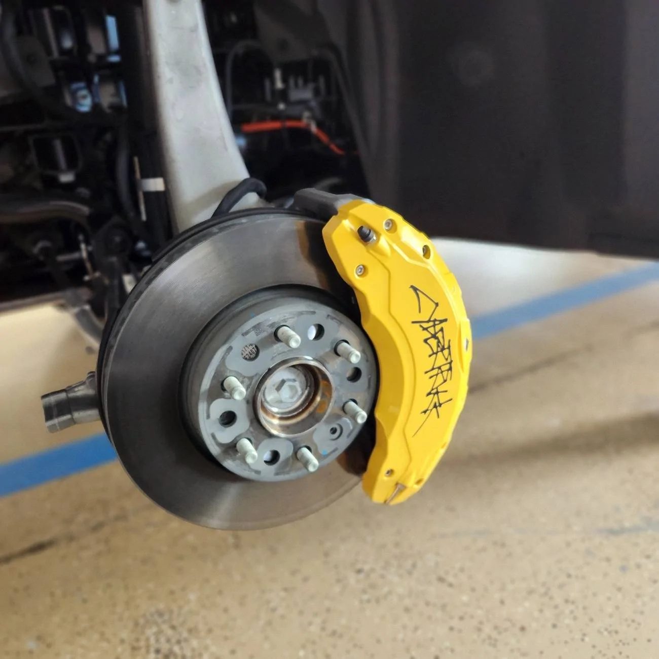 Tesla Cybertruck Couple of Mods | Spare Wheel install | Yellow Calipers | CyberWheel Covers 20241118_134838