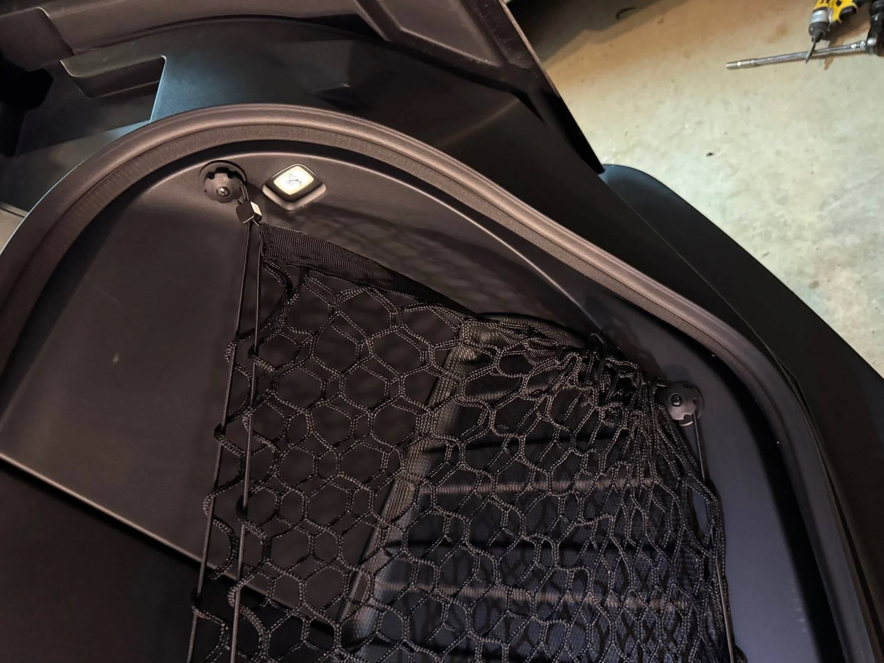 Tesla Cybertruck Cybertruck Frunk Cargo Net installed frunk net 2