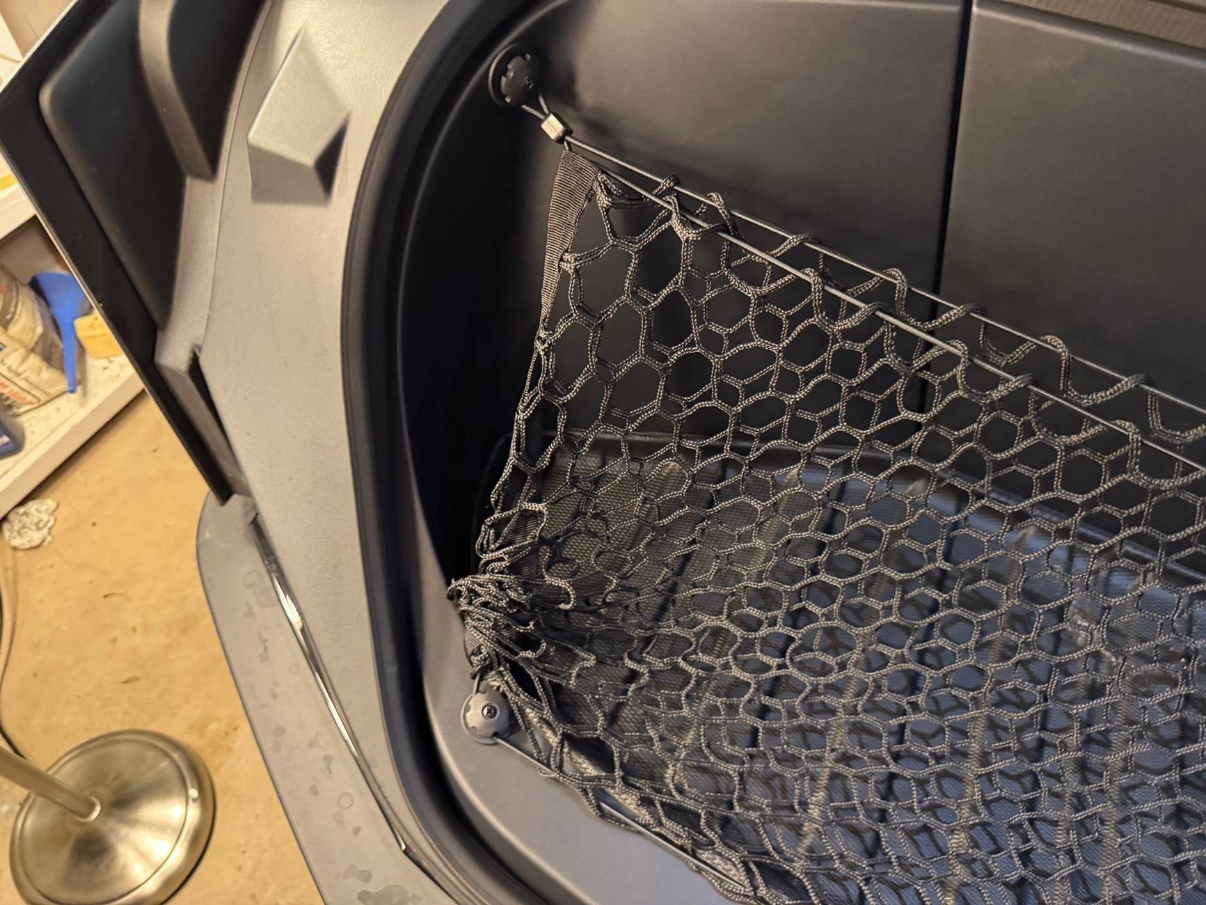 Tesla Cybertruck Cybertruck Frunk Cargo Net installed frunk net 1