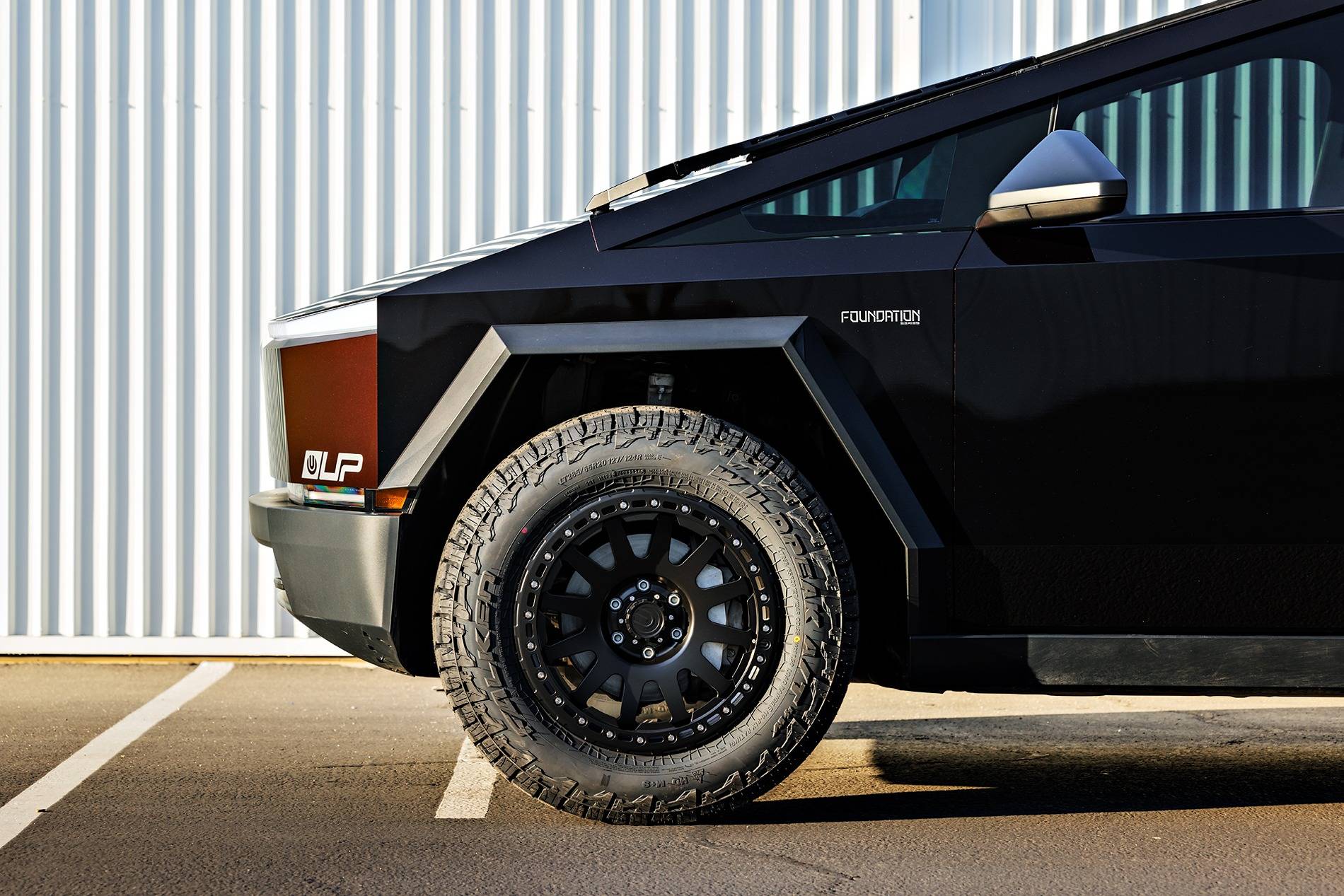 Tesla Cybertruck Customer Highlight - Assassin Red Cybertruck Build Tesla Cybertruck Assassin Red Wrap 20 inch Beadlock UP-03 Forged Wheels Roof Rails MOLLE Panel
