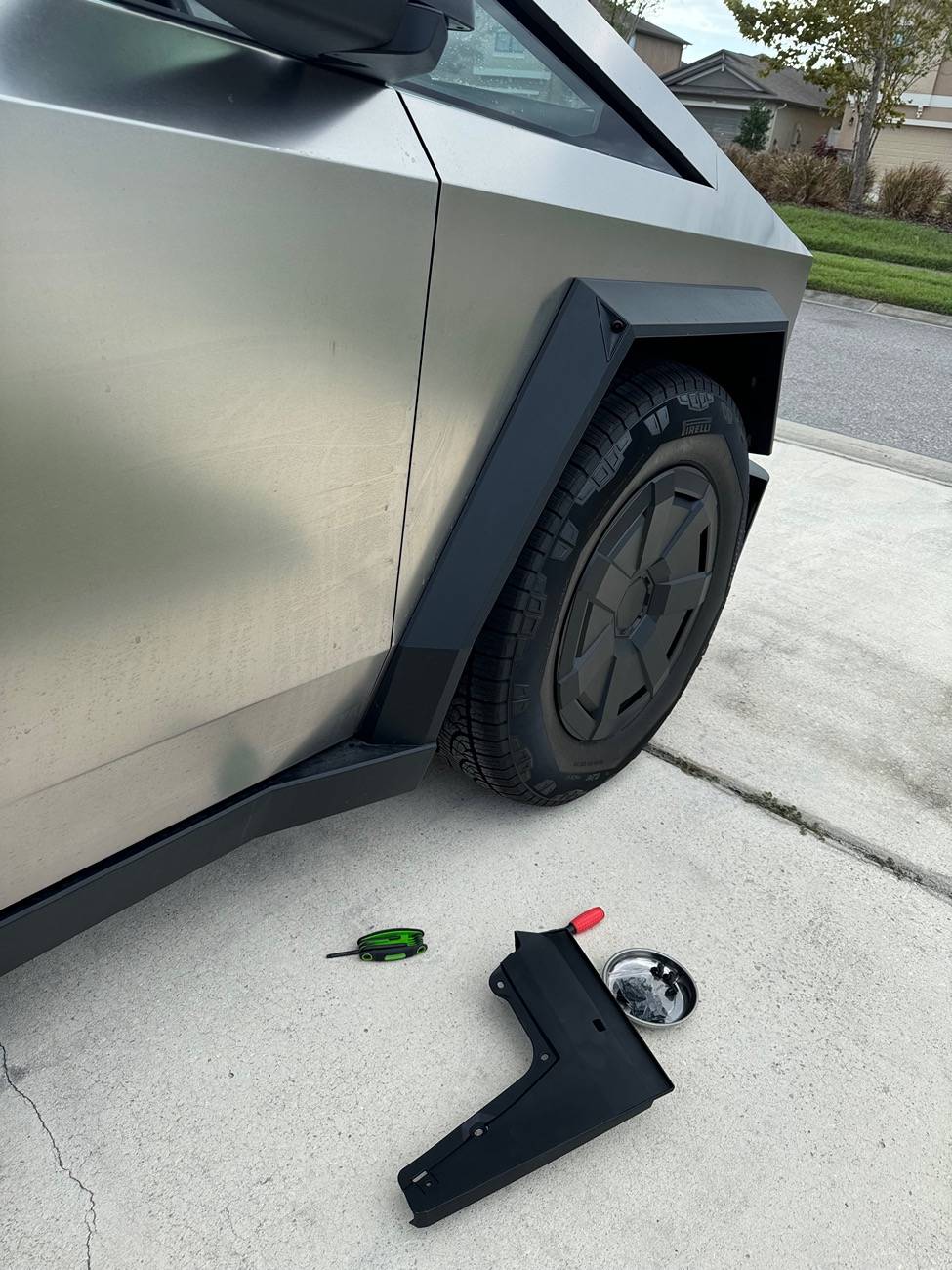 Tesla Cybertruck Installed Tesla OEM Mudflaps today IMG_8842