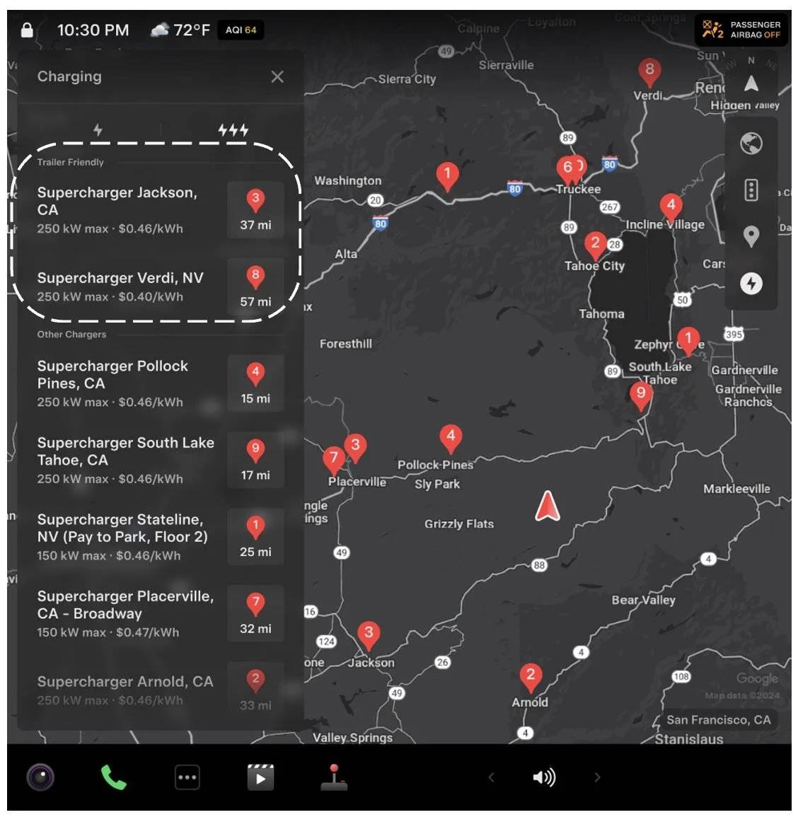 Tesla Cybertruck Trailer-Compatible Supercharger Filter Now Available on Vehicle Navigation Charging Map GcxebdEXgAAPEYg