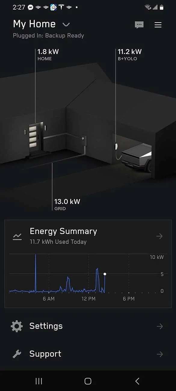 Tesla Cybertruck Tesla Powershare Gateway and Universal Charger only - is this normal? Screenshot_20241120_142719_Tesla sm