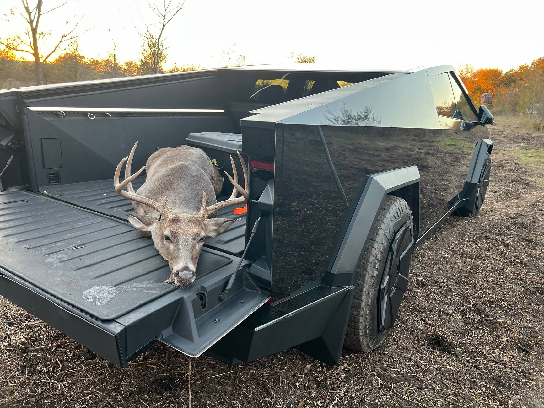 Tesla Cybertruck Perfect Stealth!  Best Deer Season Truck Ever! IMG_5127